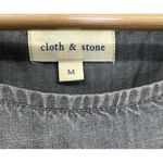 Cloth & Stone  Womens Long Sleeve Laced Back Top Medium Black Gray Tencel Photo 1