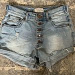 One Teaspoon  Harlem's Denim Rolled Harlets High Rise Fitted Shorts Photo 3