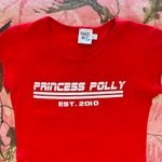 Princess Polly red letter print short sleeve cropped tshirt tee Photo 1
