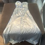 Women’s Light Blue FullLength Prom Party Dress CrissCross Straps Leg Slit Size 2 Photo 10