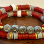 Handmade NWT Handcrafted Dawgs Maroon and Gray Beaded Bracelet Photo 0