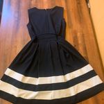 Calvin Klein  Dress 4 Black White w/ Black Belt Classic Barbiecore MIDI Back Zip Photo 6