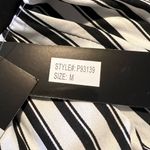 NWT LaLa Muse Women’s Striped Stretchy Pants Q12 Black Size M Photo 3