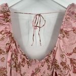 Free People Hilary Floral Cropped Long Sleeves Top Pink Combo Blouse Size Small Photo 6