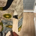 Vtg Platinum Dorothy Schoelen Tunic Tribal Print Button Top Size Small Art Aztec Tan Photo 5