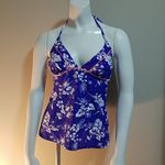 Arizona Jeans NWT Arizona Jean Blue & White Floral Tankini Top (M) Photo 2