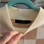 Cream and tan checkered oversized sweater Multiple Size XL Photo 2