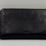 Fossil  Black Leather Full Zip Around Wallet with Gold Hardware Photo 0
