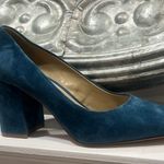 Ann Taylor Blue Suede leather Block Heel Pumps size 8.5 Photo 5