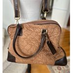 Diane Von Furstenberg Vintage  Brown Quilted Top Handle Crossbody Duffle Bag Photo 2