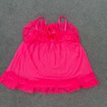 Victoria's Secret Bright Neon Pink Teddy Ruffles Babydoll Mini Dress Tank NWT S Photo 2