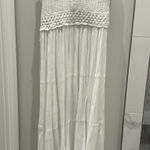 Indulge Long White Crochet Top Flowy Dress Photo 0