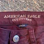 American Eagle AEO Shortie Stretch Burgundy Distressed Shorty Shorts | 8 Photo 1