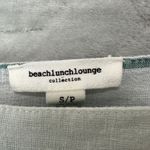 BeachLunchLounge  Striped Linen Blend Top Square Neck‎ Green White Sz S Coastal Photo 3