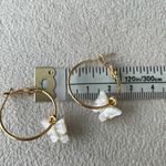 Lulus Gold hoops + white butterfly earrings Photo 2