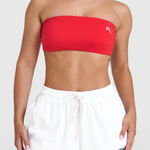 Oner Active  “Muscle Mommy” Red Bandeau Unified Micro Sports Bra Photo 0
