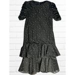 Vintage 1980s KR of NY Dress‎ Women's 7/8 Black White Polka Dot Puffy Sleeves Photo 1