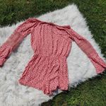 Wall Flower  Pink Floral Flower Romper Long Sleeve New NWT Size Medium M Crochet Photo 1