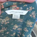 American Eagle  100% Rayon Green Pink Floral Short Mini Wrap Skirt Woman's Sz M Photo 4