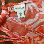 Rachel Zoe  Tie Neck Halter Maxi Dress Linen Orange Coral Hibiscus Resortwear - S Photo 6