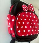 Disney Minnie Mouse Backpack  Mini Travel Purse Black Red Polka dot Bows Ears Photo 2