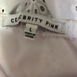 Celebrity Pink White Eyelet Lace Tank Top Photo 5