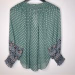 Veronica Beard  Amato Paisley Silk Peasant Top in Seaglass Multi‎ Size 6 Photo 5