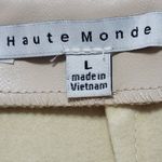 Haute Monde Faux Leather Mini Skirt Size L Cream Zip Closure Trendy Moto Photo 5