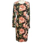 H&M Floral Bodycon Long Sleeve Formal Midi Dress NWT Photo 6