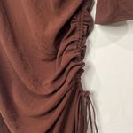 ZARA Brown Ruched BodyCon Midi dress  Medium Photo 7