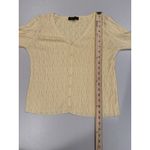 Beulah Cardigan Womens Medium Butter Yellow Button Up Stretch Minimalist Cottage Photo 3