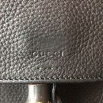 Gucci  Black Leather Front Flap Closure Bamboo & Long Black Tassels Shoulder Bag Photo 13