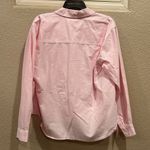 Beach Lunch Lounge Pink Striped Button-Up Long Sleeve Shirt Photo 4
