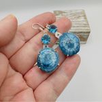 Aqua Blue Solar Quartz & Blue Topaz Earring’s Green Photo 3