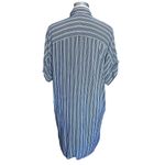 Faithfull the Brand Blue & White Oversized Collared Shirt Dress Size Medium Photo 2