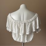 Free People | That Girl White Eyelet Lace Off Shoulder Crop Top Sz M Photo 4