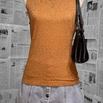 American Vintage Orange USA Brown Beaded Floral Knit Tank Top Women's L Y2K Vintage Sleeveless Photo 0