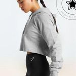 Gymshark Minimalist Sold Out Gym Shark Grey Training Cropped Hoodie Women's Size M Photo 0