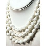 Mid Century White Milk Glass W.Germany Vintage Women’s Costume Jewelry Necklace White Photo 2