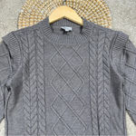 Cyrus RAYA by  Cable Knit Sweater Ruffle Longsleeve Heather Gray S Photo 3