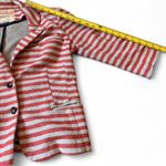 Anthropologie Cartonnier Striped Blazer Jacket Medium Red Gray Knit Photo 8