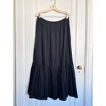 Aerie  • Poplin Tiered Maxi Skirt black cotton full ruffle midi pull on Photo 2