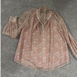 Rebecca Minkoff Women Viko pink floral Tie Neck Long Sleeve Top size S Photo 1