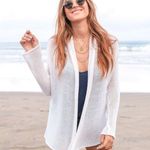 Wooden Ships  Charcoal Gray Black Open Knit Sweater Cardigan Size Small Medium Photo 8