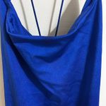 Split Thigh Lace Up Backless Halter Neck Dress Open Back blue Dress Photo 5