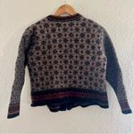 Wool Fair Isle front clasp cardigan Size PL Black Photo 2