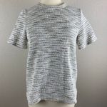 Anthropologie  Postmark Tweed Short Sleeve Cream Zip Back Shirt Photo 1