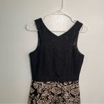 Gianni Bini  Jasmine Black and Gold Embroidered Lace A-Line Mini Dress Photo 2