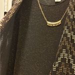 Alfred Dunner Black and White Zigzag Gold Cardigan Size L Photo 4