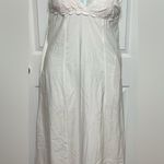 Free People  Dress Medium Maxi Long Aline White Crochet Smocked Halter Top Photo 9